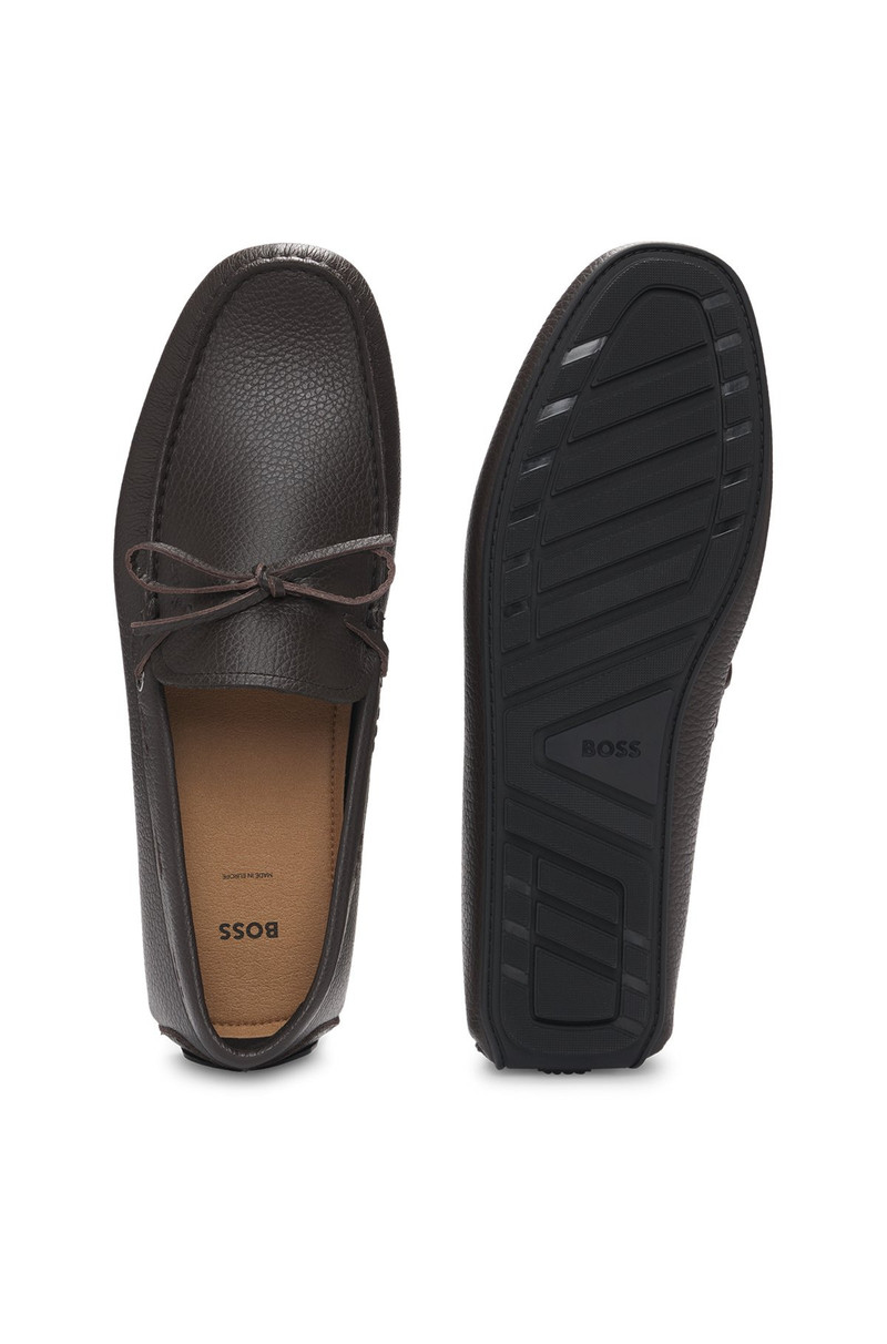 GRAINED-LEATHER MOCCASINS WITH DRIVER SOLE 4