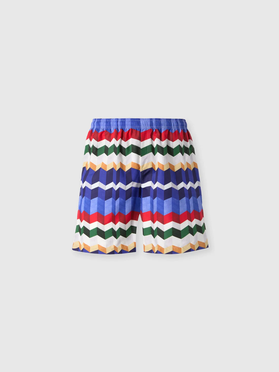 Long swim shorts with 3D zigzag print - 1