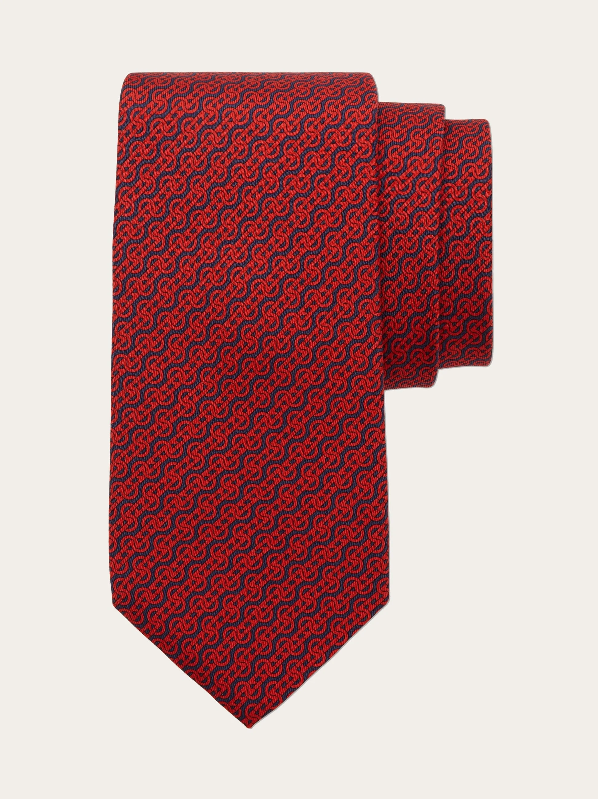 Woven print silk tie - 1