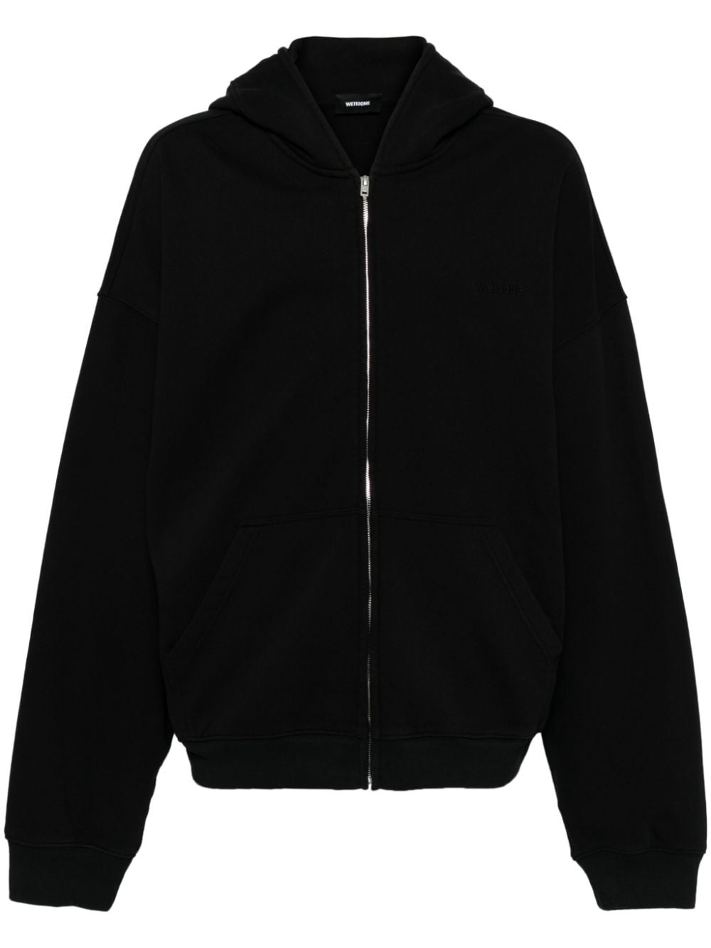 embroidered-logo hooded jacket - 1