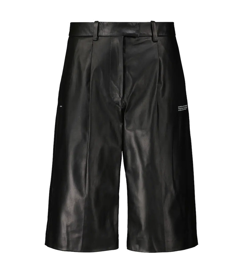 High-rise leather Bermuda shorts - 1