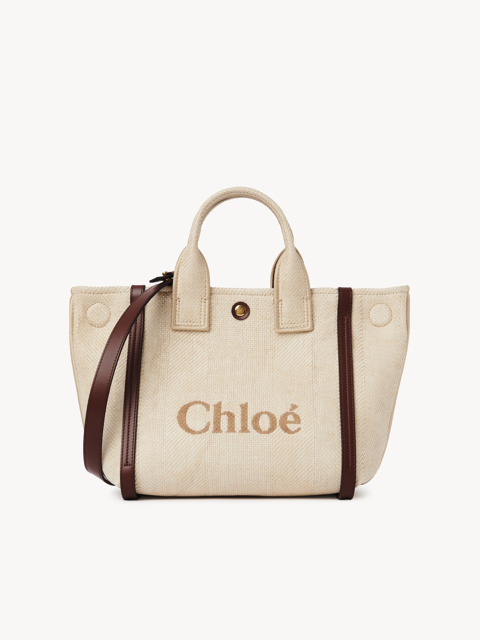SMALL CHLOÉ CARRY TOTE BAG IN RAFFIA-EFFECT FIBERS - 4