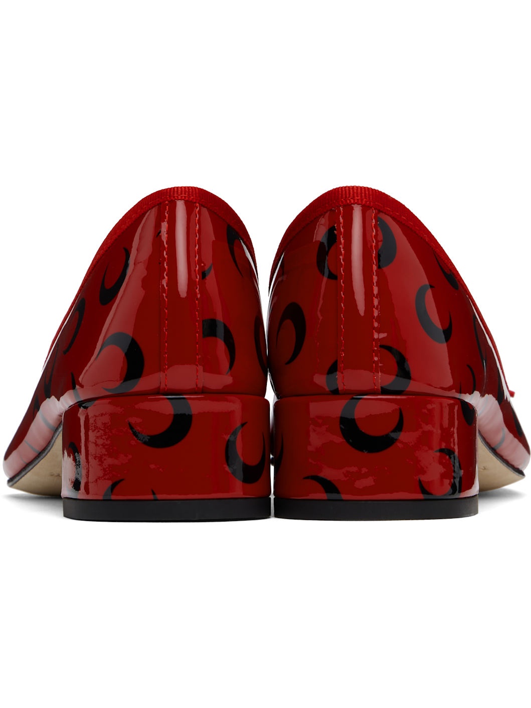 Red & Black Repetto Edition Camille Moon Printed Leather Heels - 2