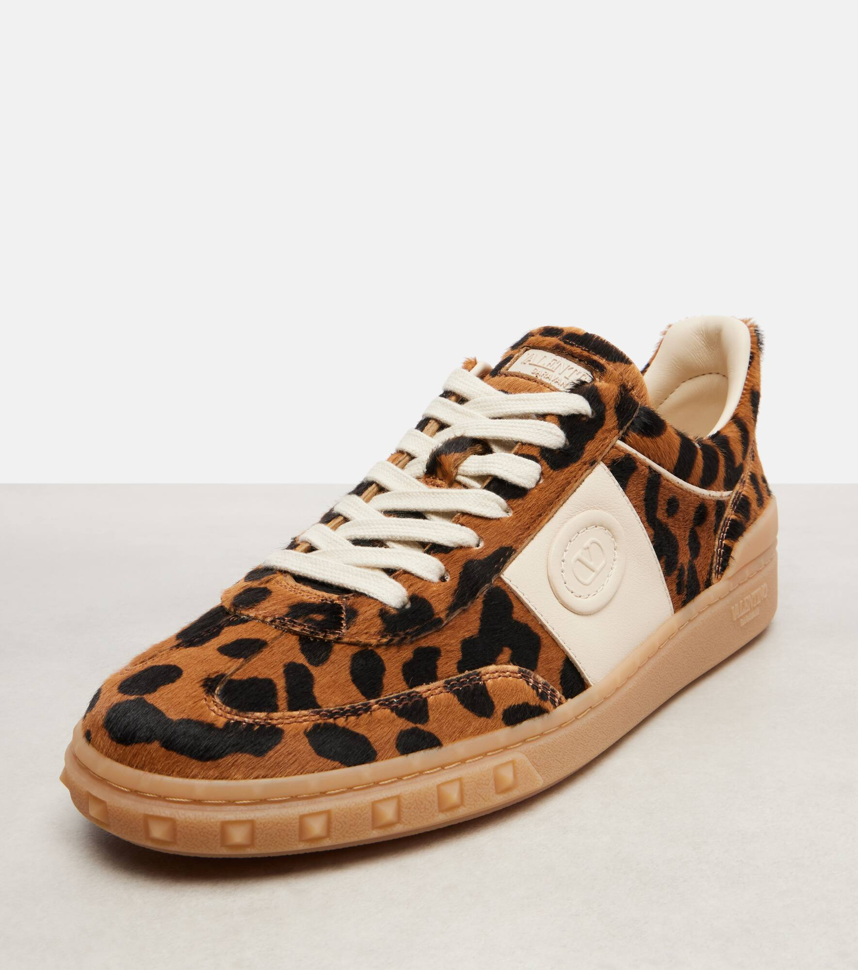Upvillage leopard-print calf hair sneakers - 5