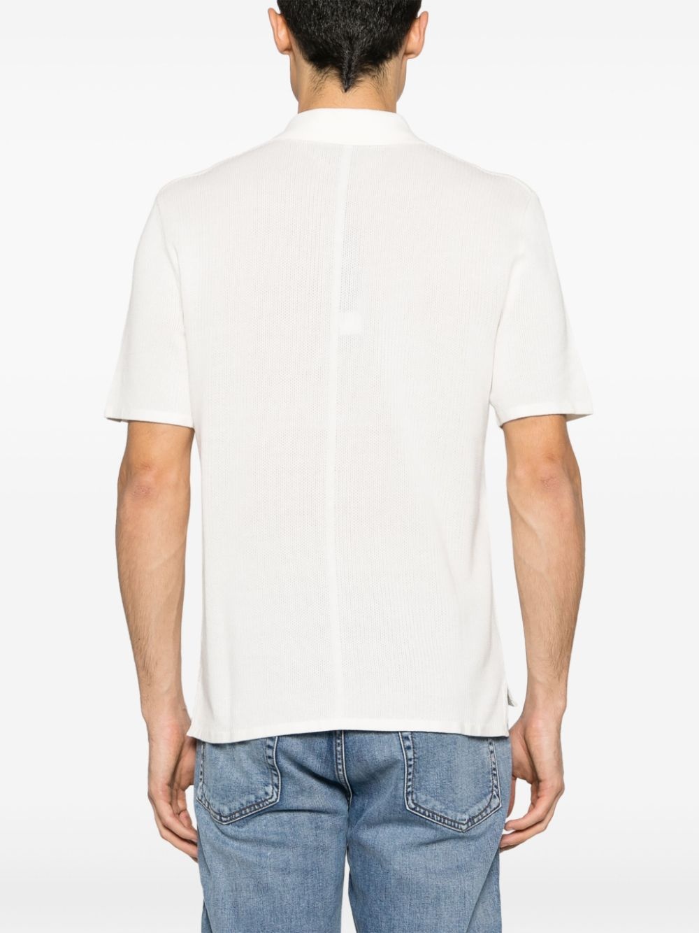 Harvey ribbed-knit polo shirt - 4