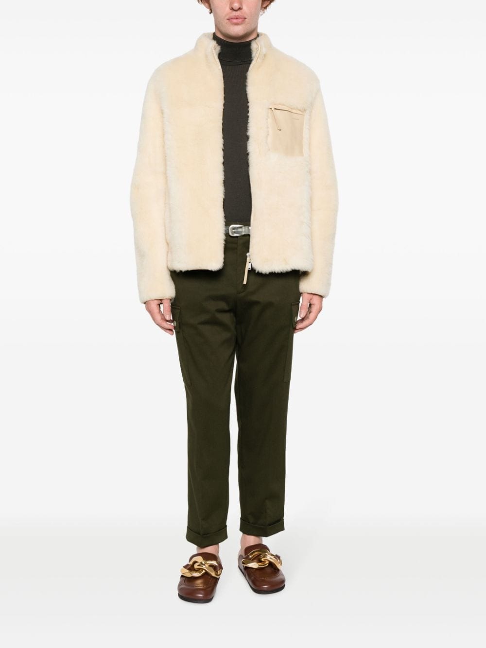 Pegaso-motif cropped cargo trousers - 2