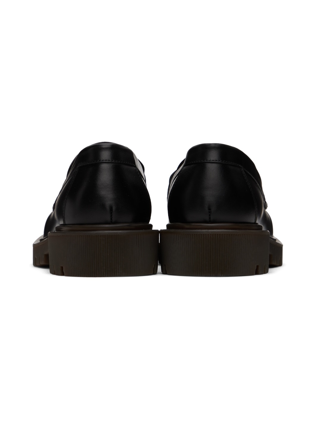 Black Chunk Sole Loafers - 2