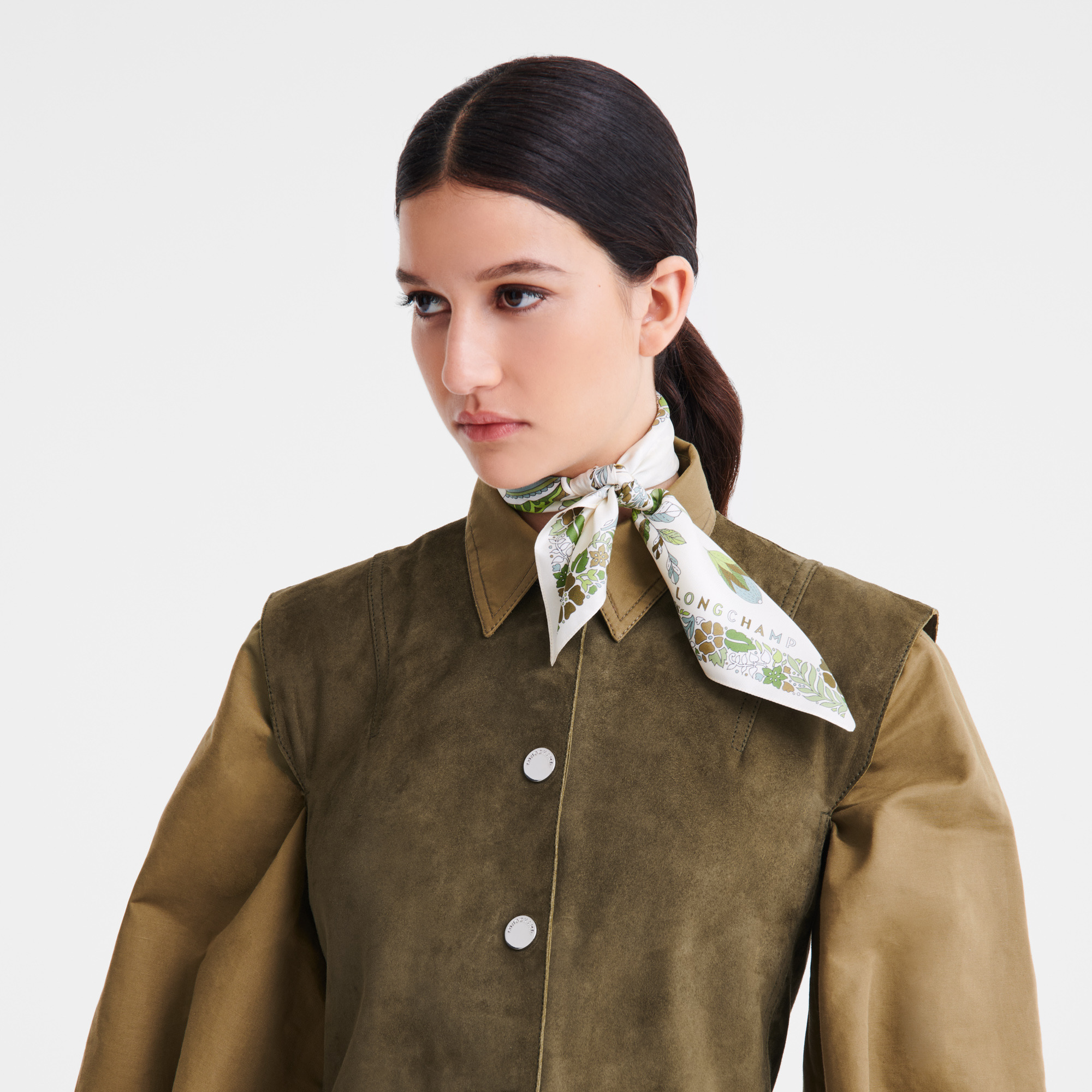 Forêt Longchamp Silk scarf 50 Laurel - OTHER - 2