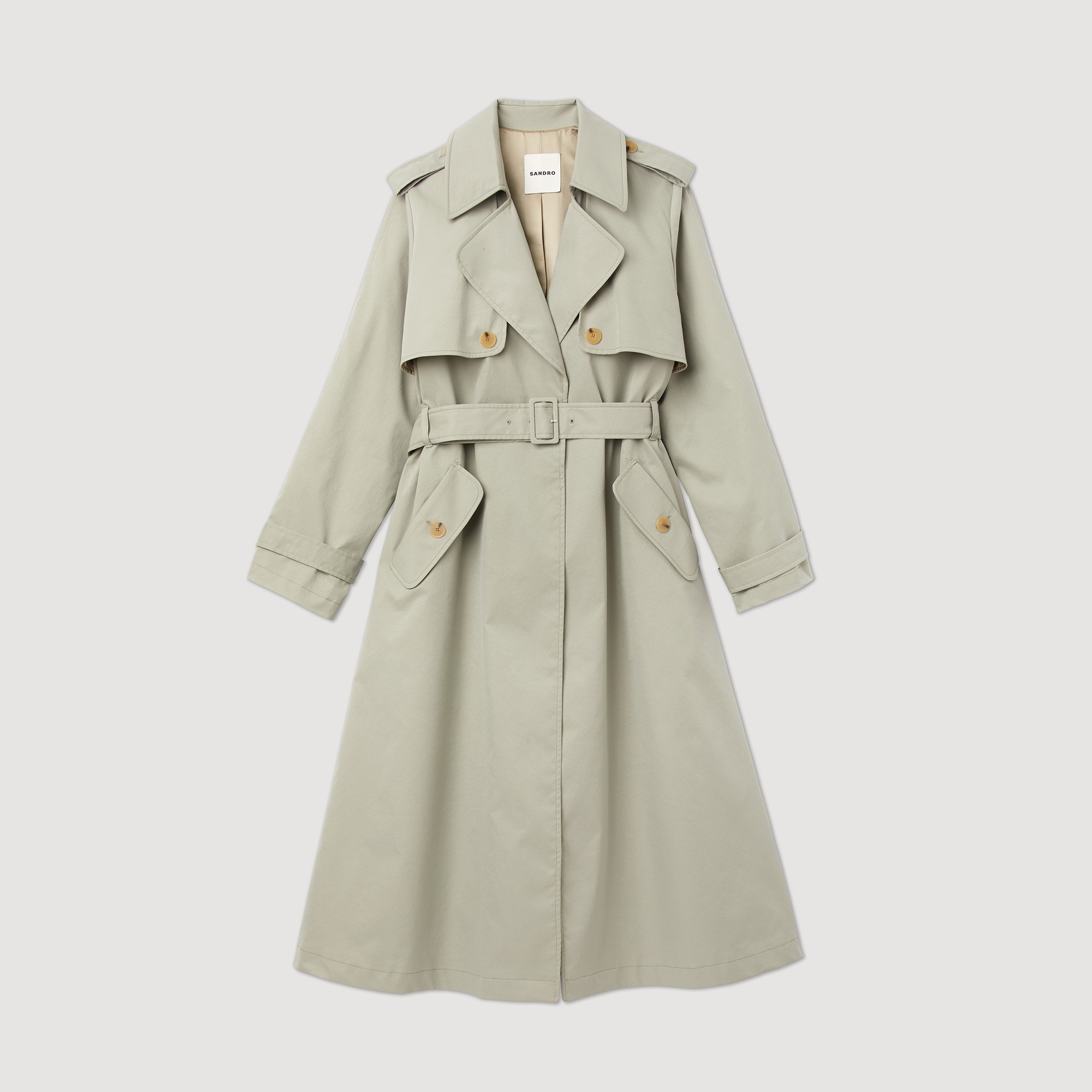 Trench coat with pleated back - 1