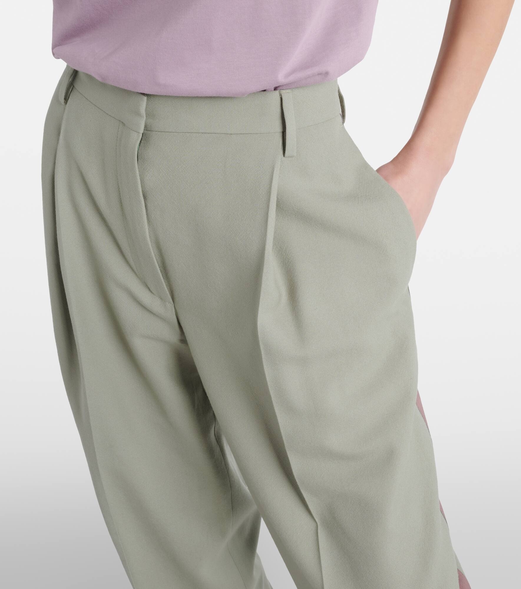 Mid-rise wool straight pants - 4