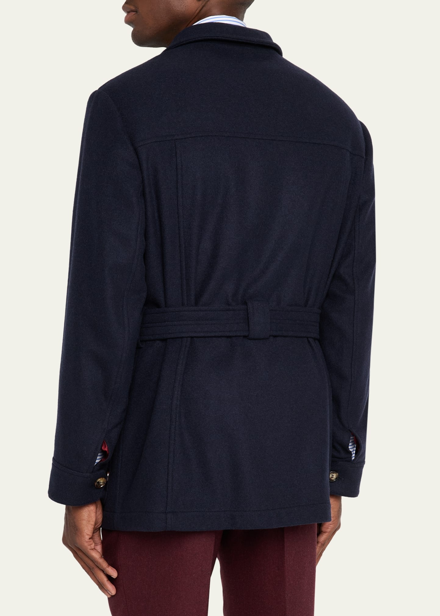 Men's Cashmere Belted Utility Coat - 3