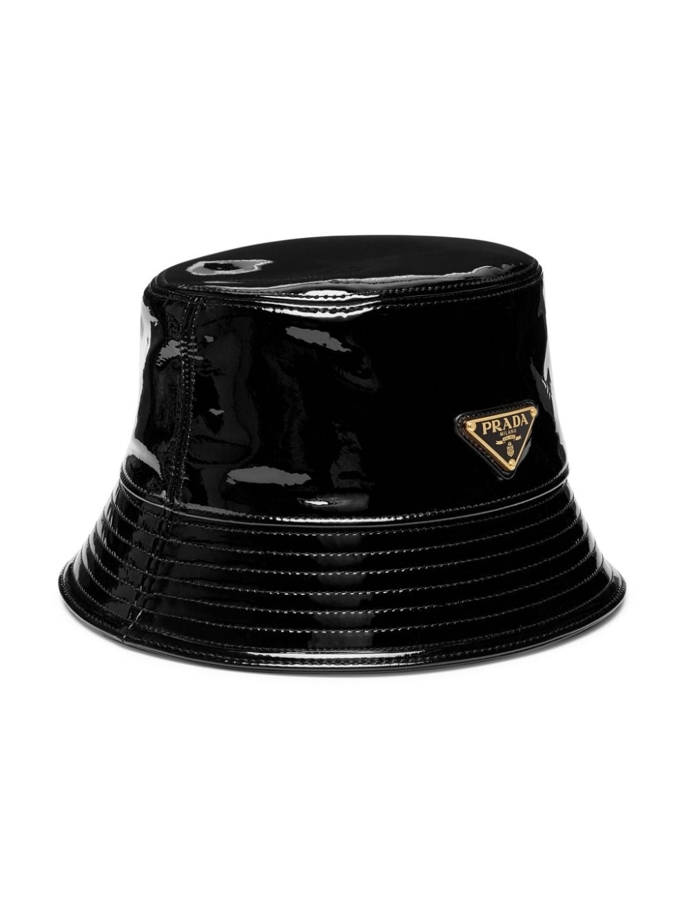 triangle-logo leather bucket hat - 3