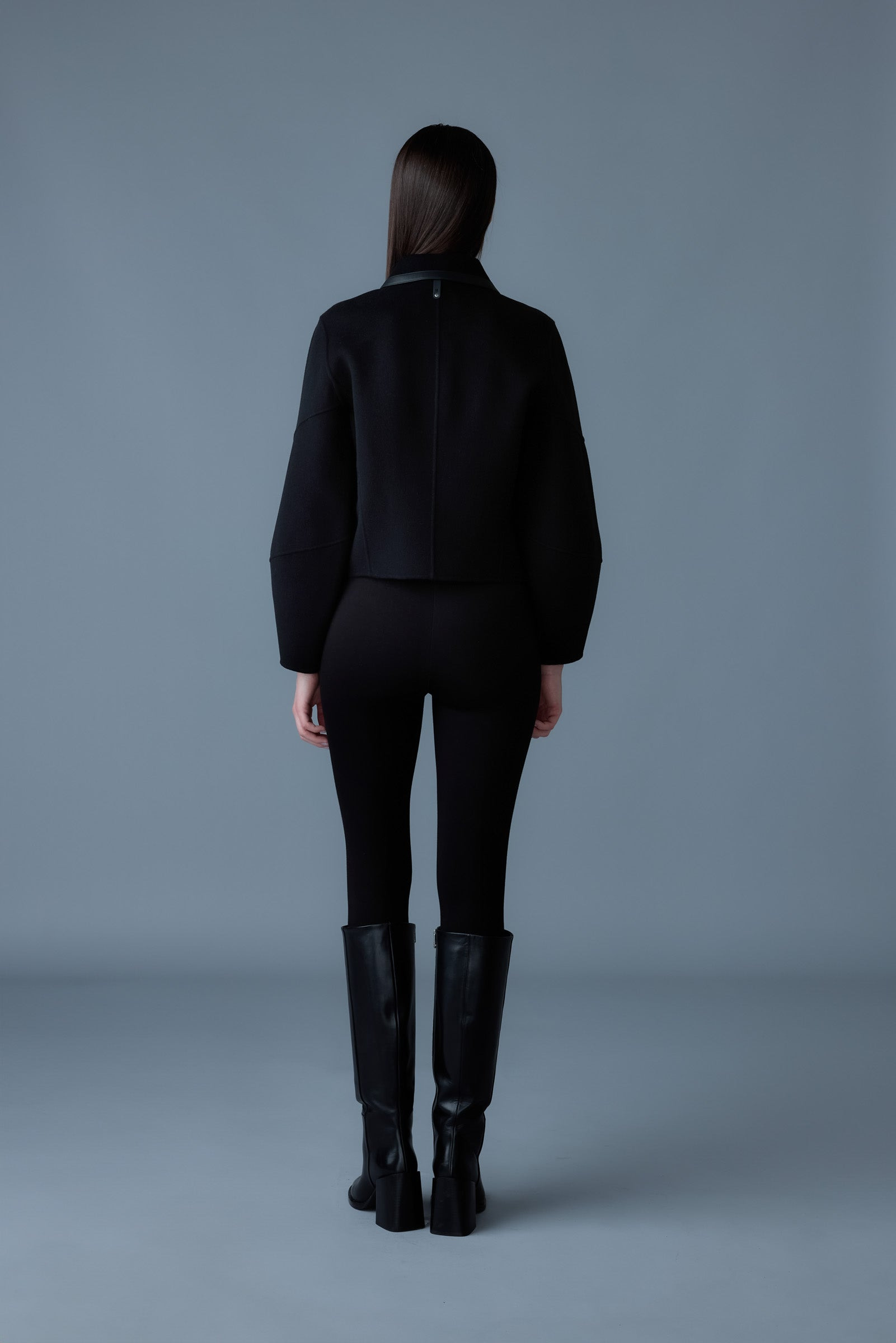 SOLANA Double-Face Wool balloon sleeved short jacket - 4