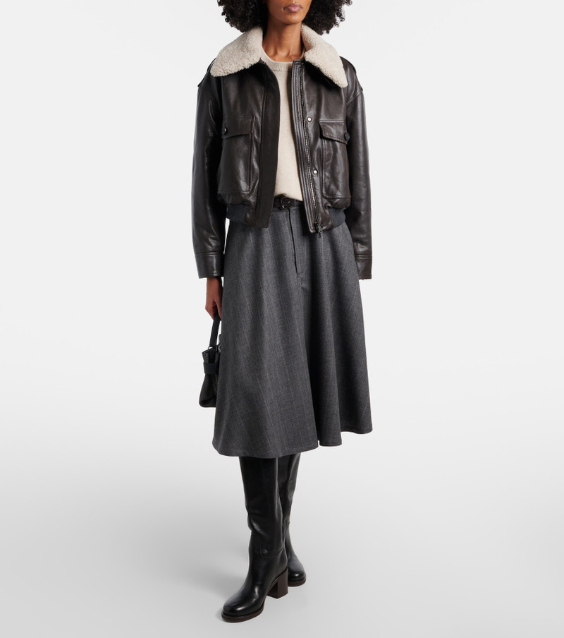 Brunello Cucinelli Virgin wool midi skirt outlook