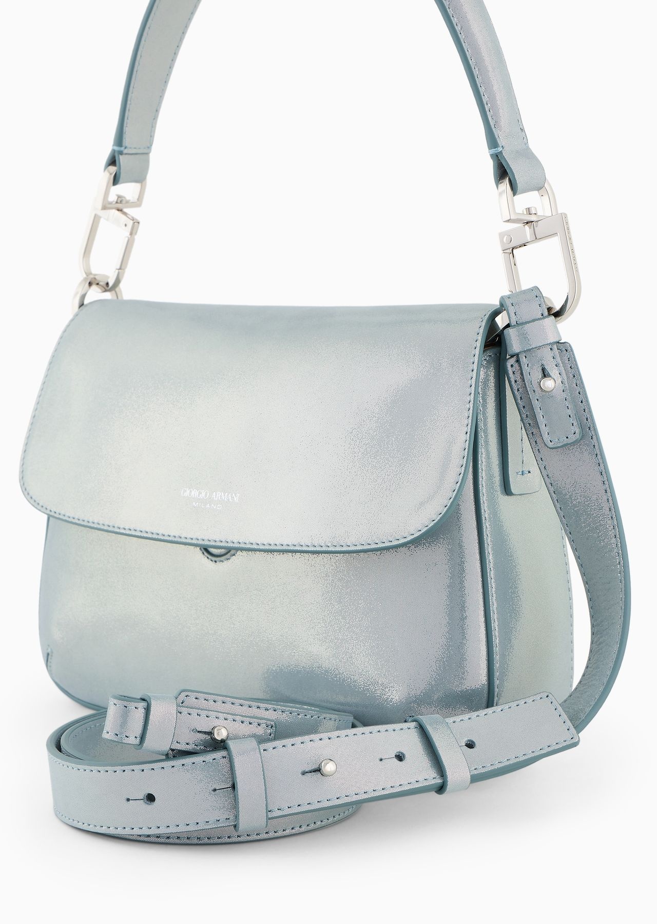 La Prima Soft small baguette bag in shiny nubuck - 5