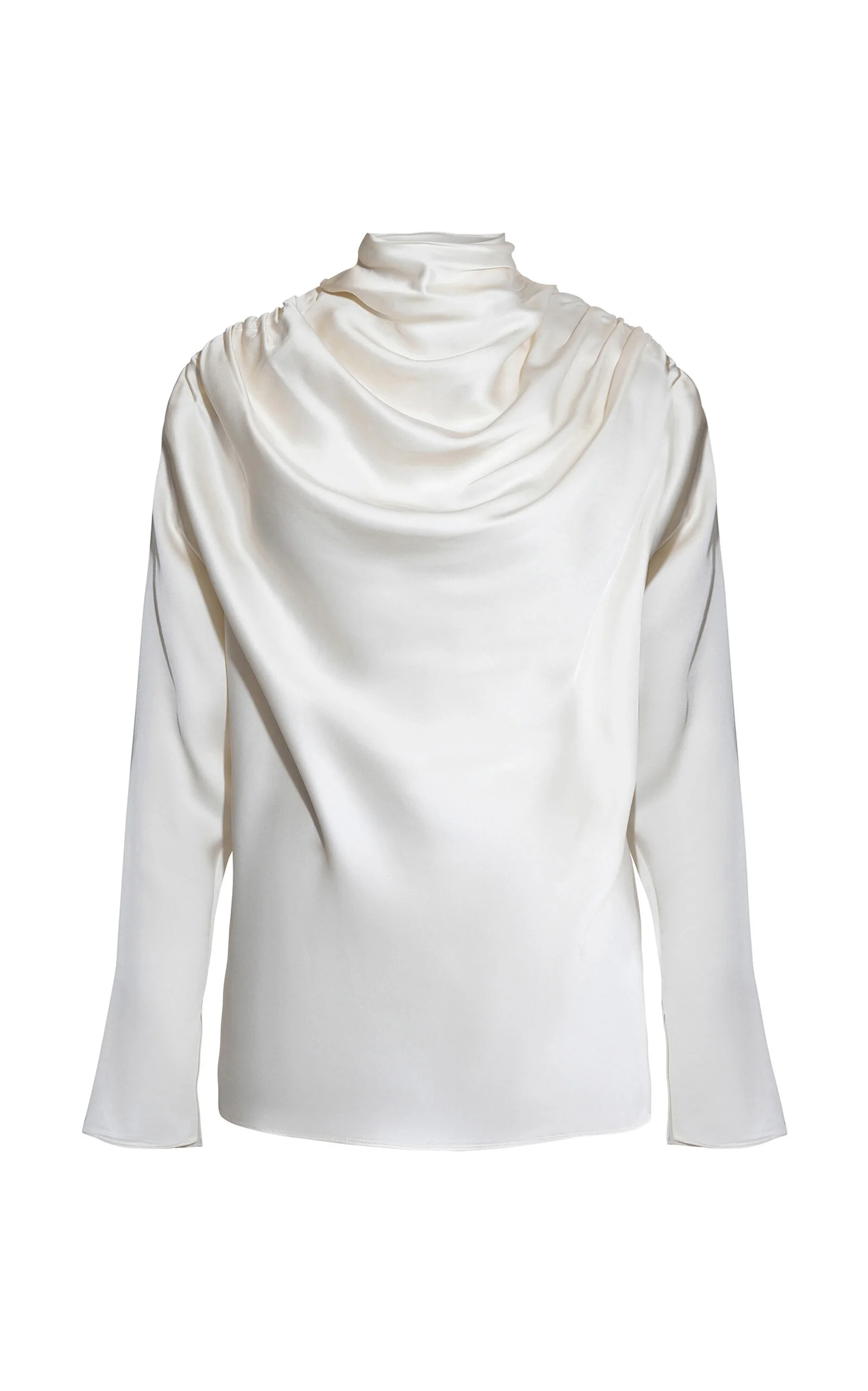 Tabitha Draped Satin Blouse ivory - 1