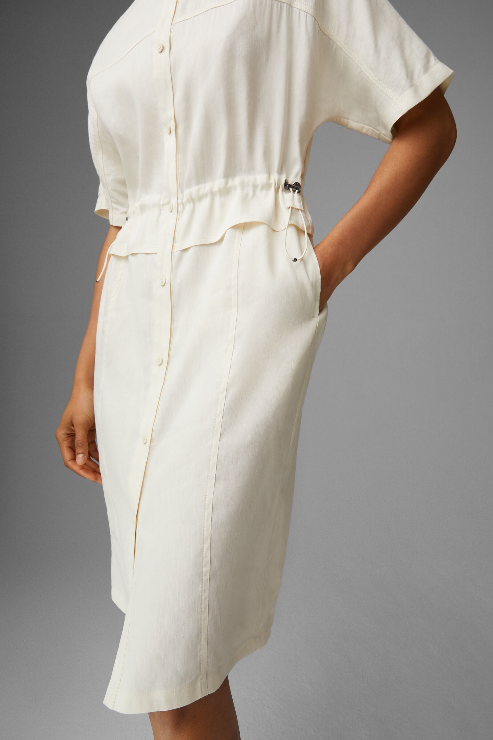 Rubina Shirt blouse dress in Cream - 5