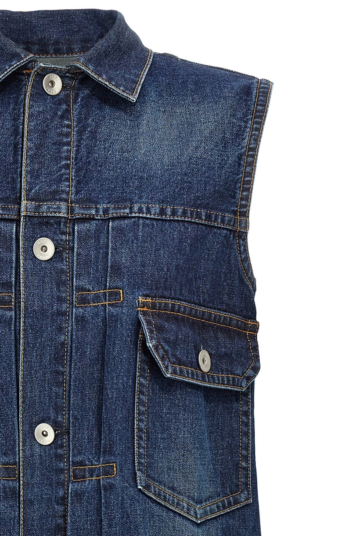 Sacai Women Ruffled Denim Dress - 3