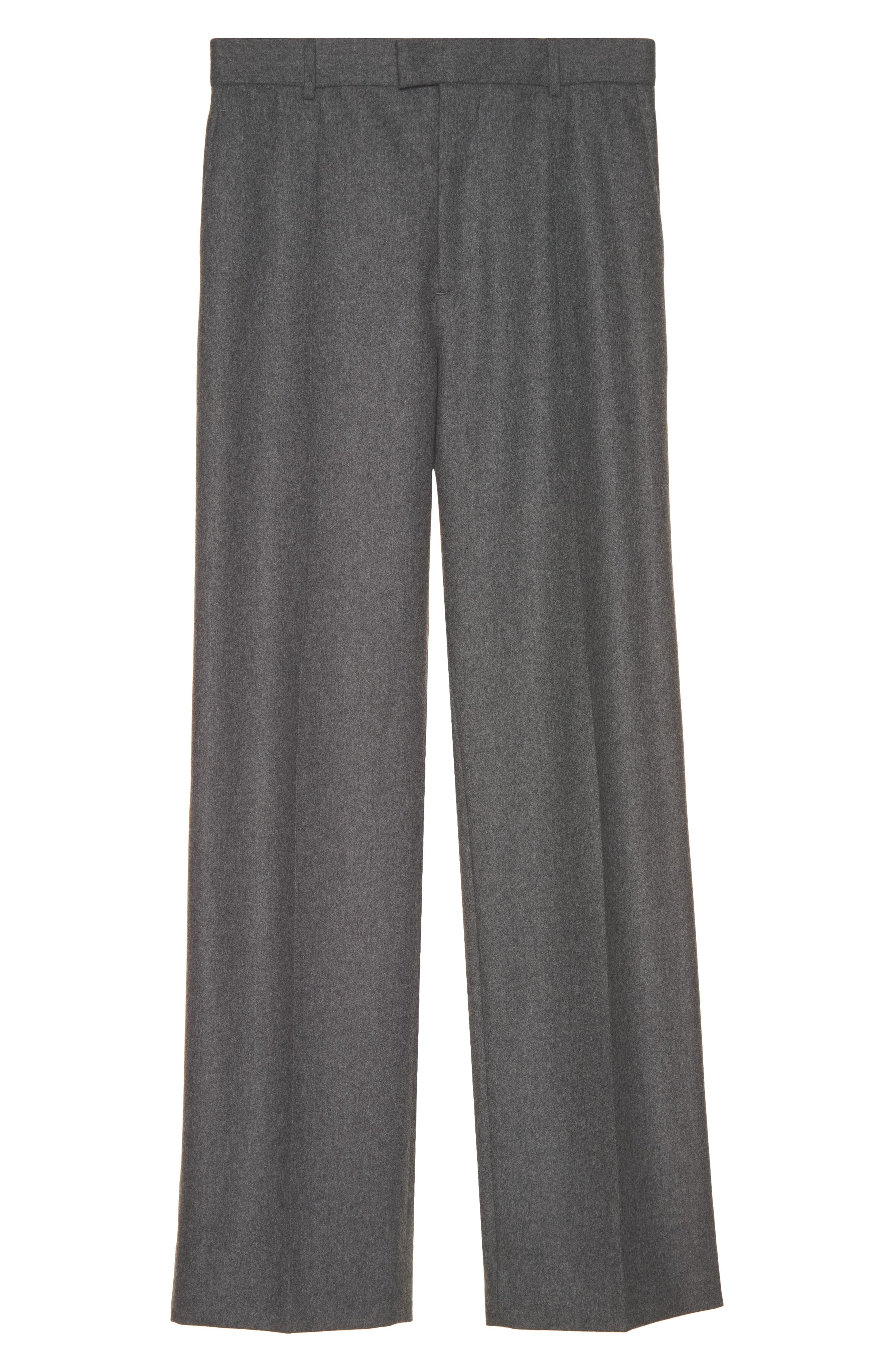 Bottega Veneta Regular Fit Lightweight Wool Flannel Pants in 1962 Grey Melange at Nordstrom - 6