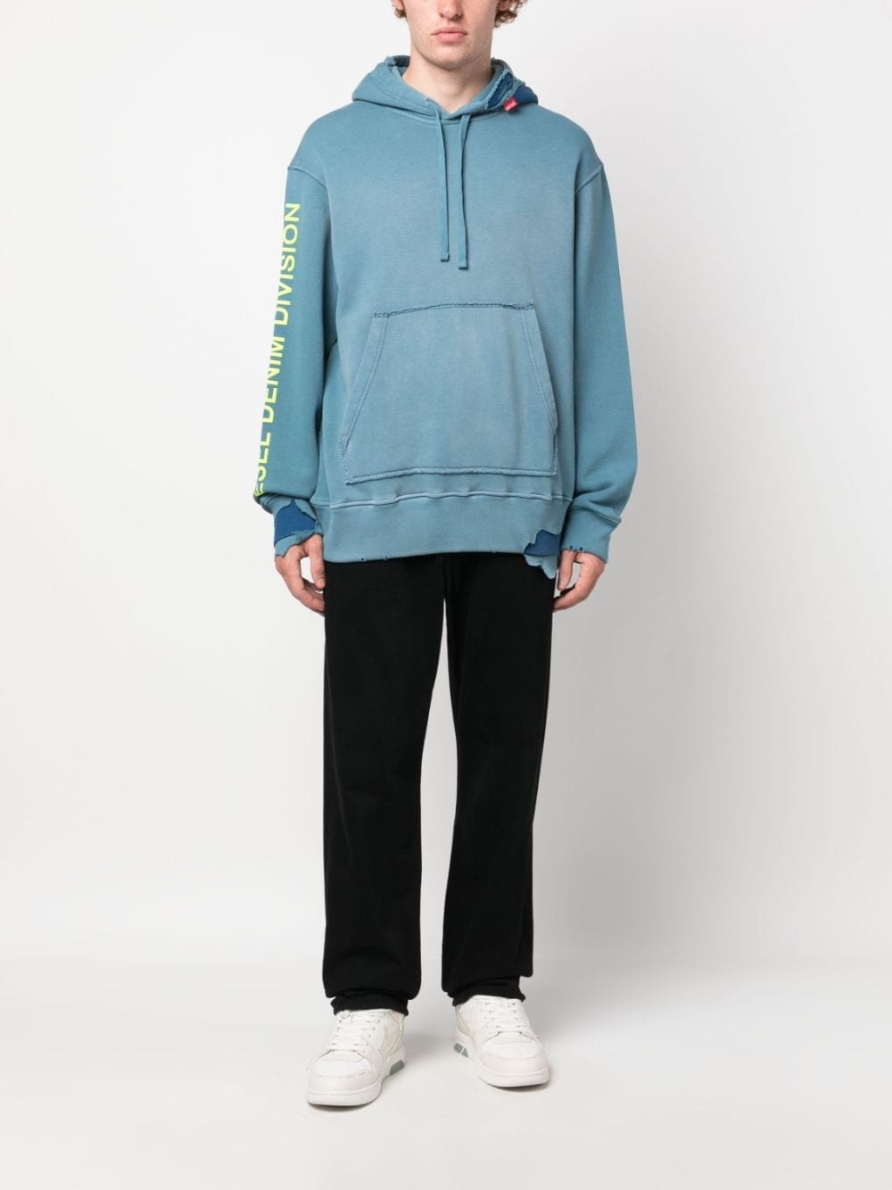 logo-print cotton hoodie - 2