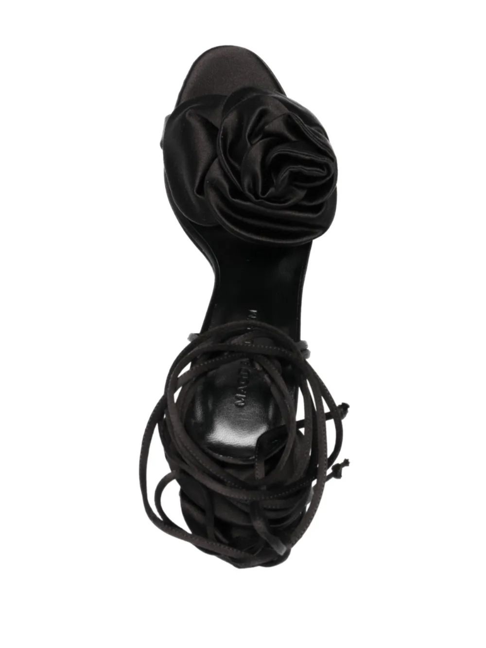 110mm flower satin sandals - 4