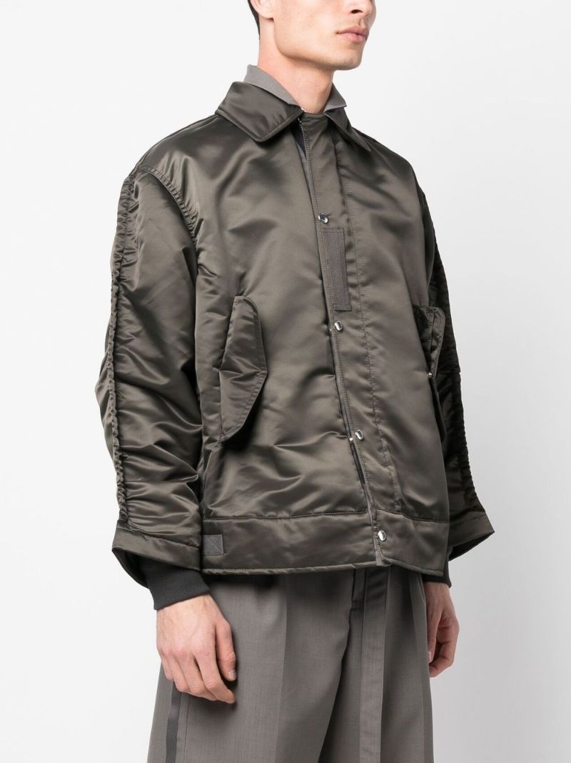 glossy-finish bomber jacket - 3