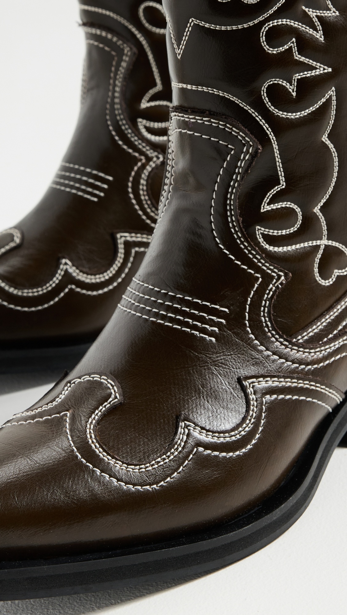 Mid Shaft Embroidered Western Boots - 5
