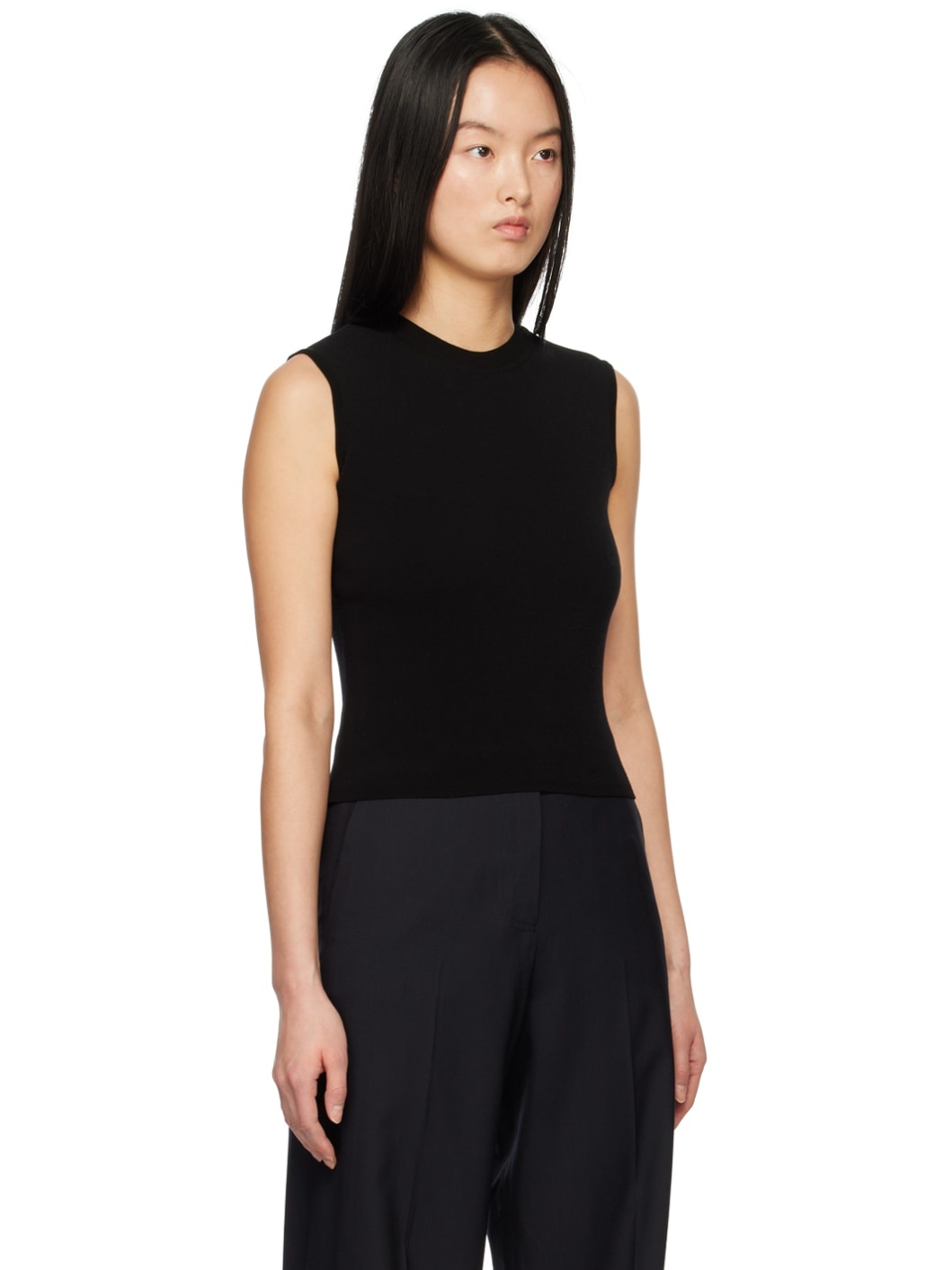 Black Crop Tank Top - 2