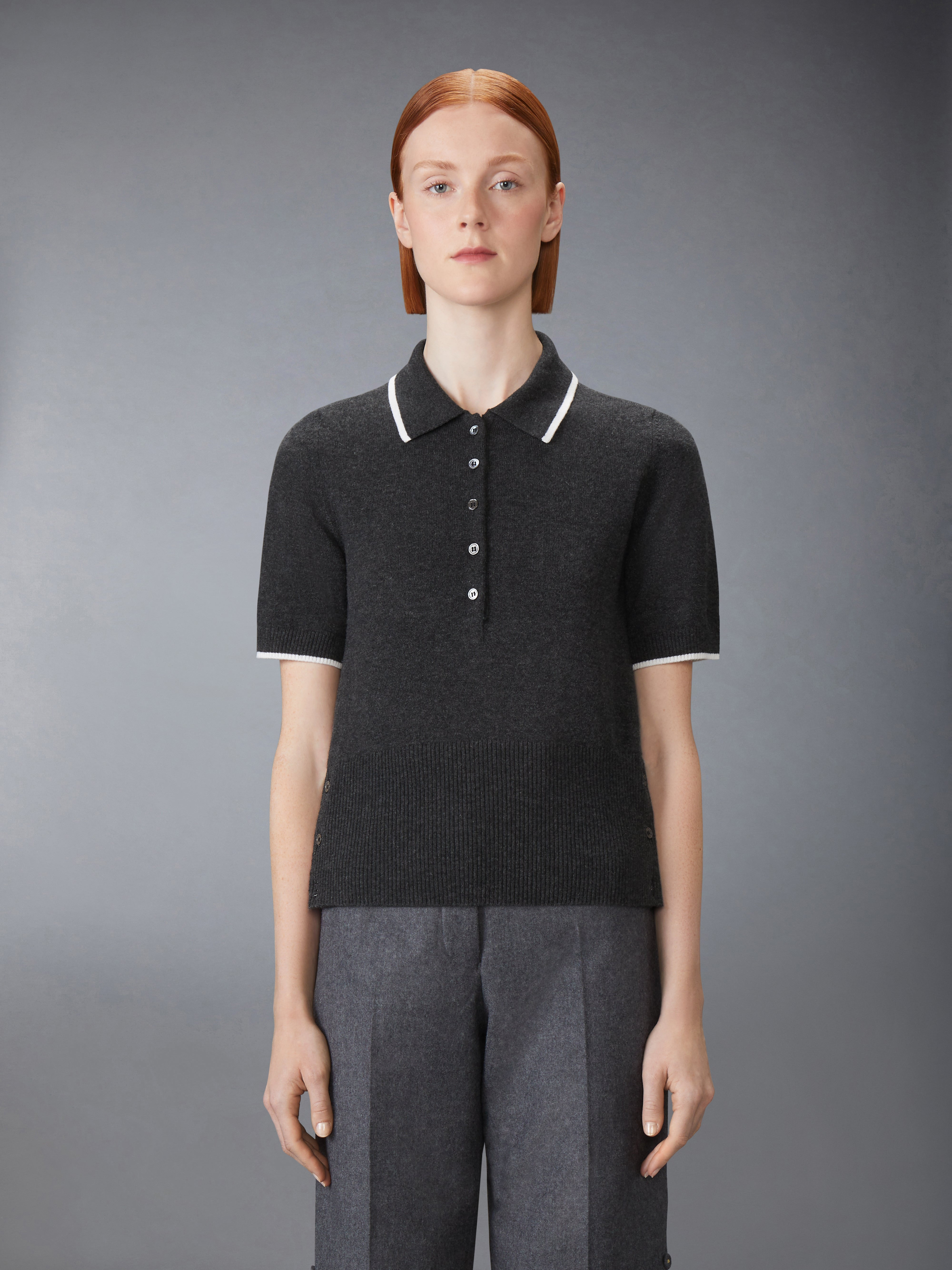 BROWNE 65 JERSEY INTARSIA CASHMERE POLO - 2