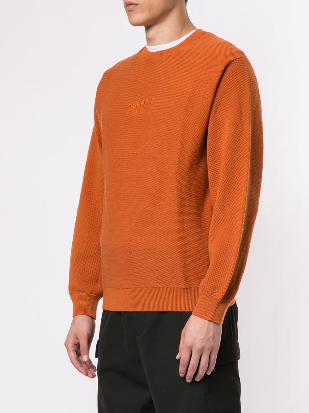 pique crew neck jumper - 3