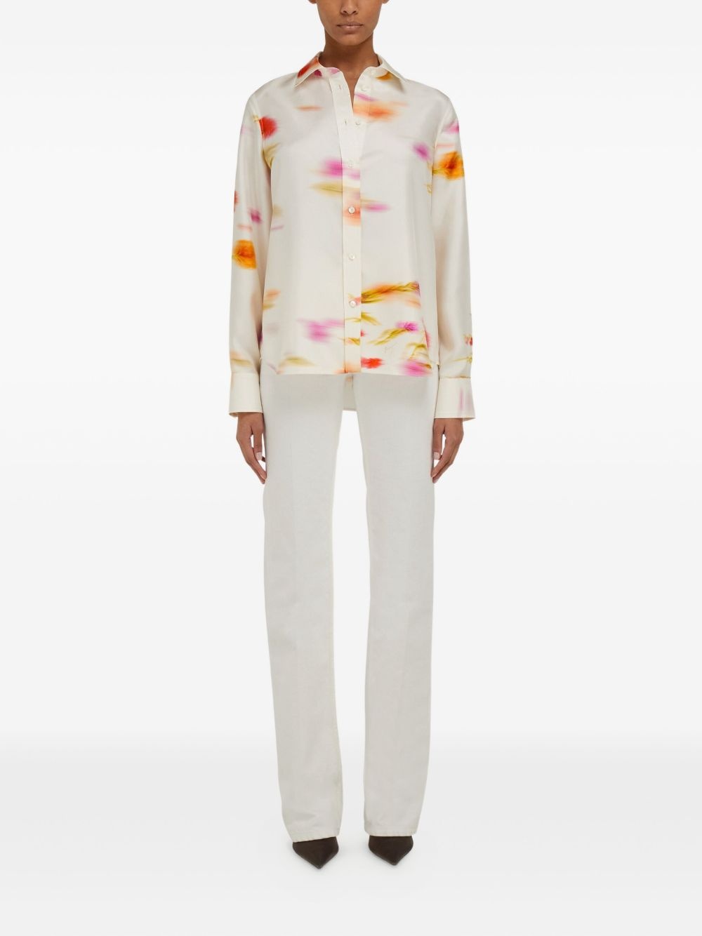 Blossom print long sleeve shirt - 2
