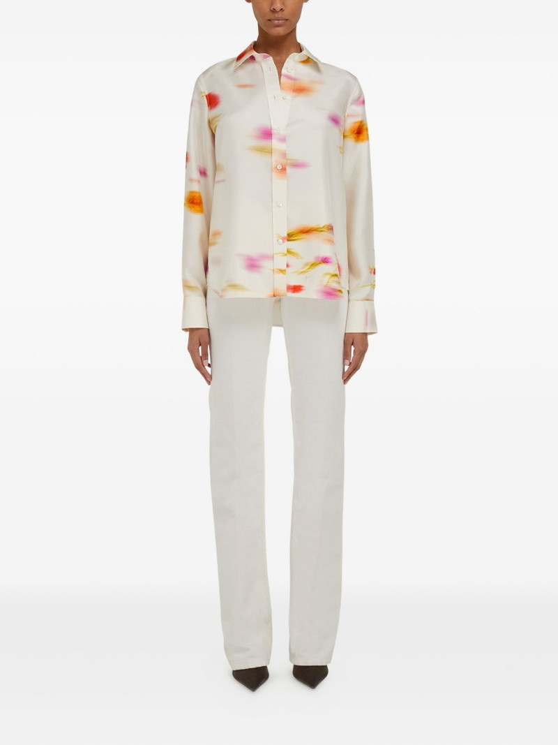 FERRAGAMO Blossom print long sleeve shirt outlook