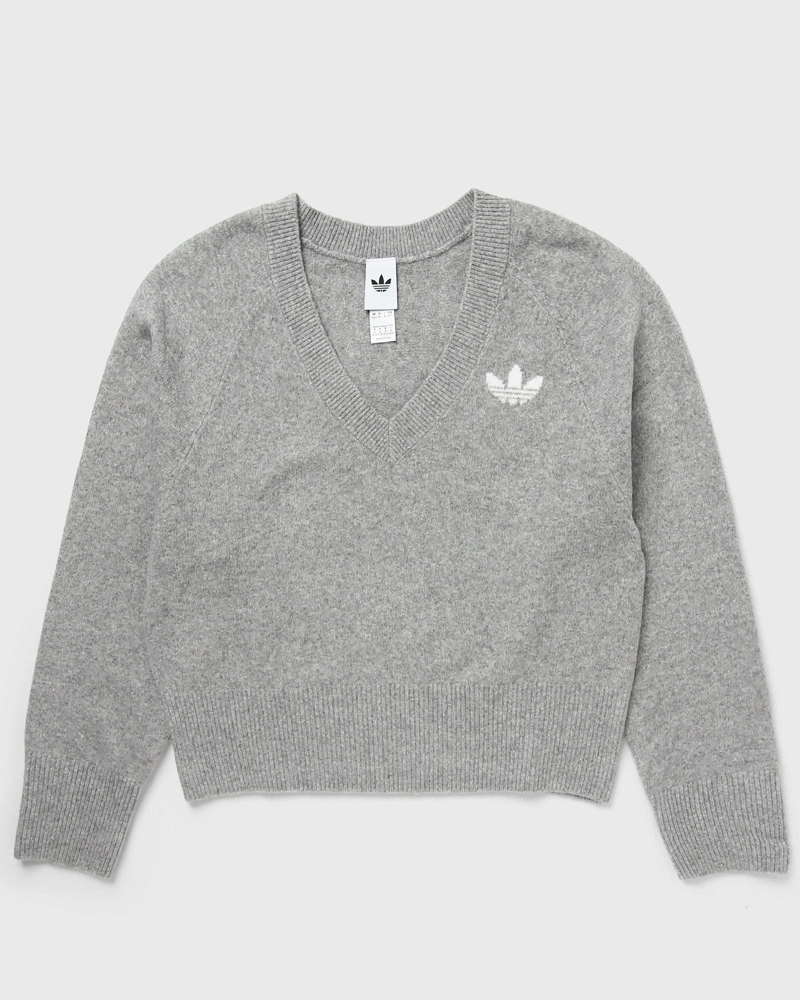 WMNS ESSENTIALS KNIT V-NECK SWEATSHIRT LONG SLEEVE - 1