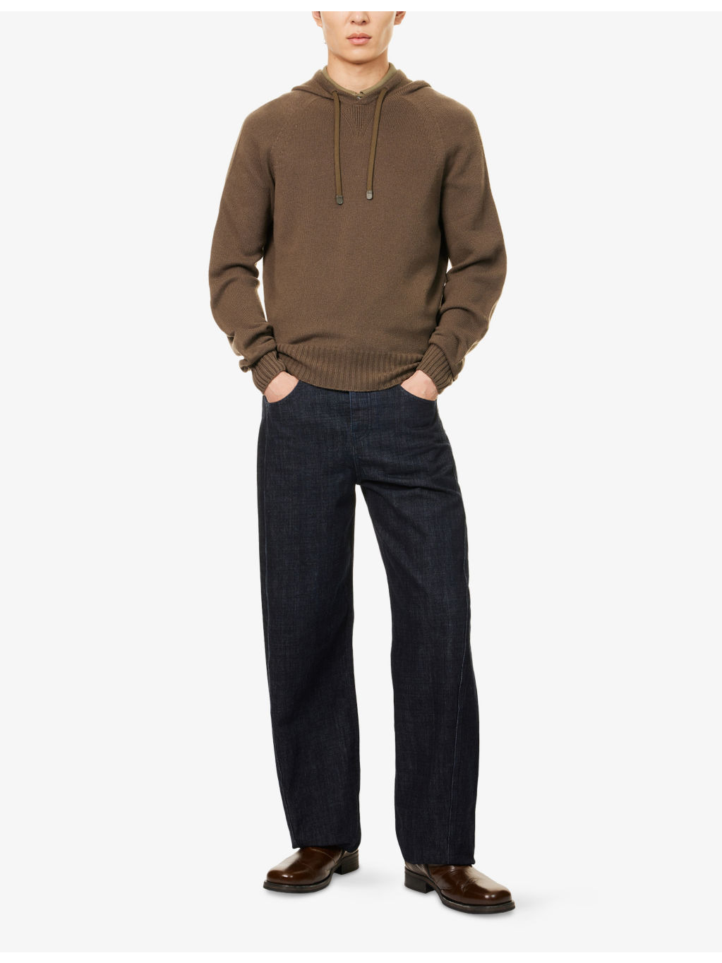 Relaxed-Fit Ribbed Cashmere-Knit Hoody - 2