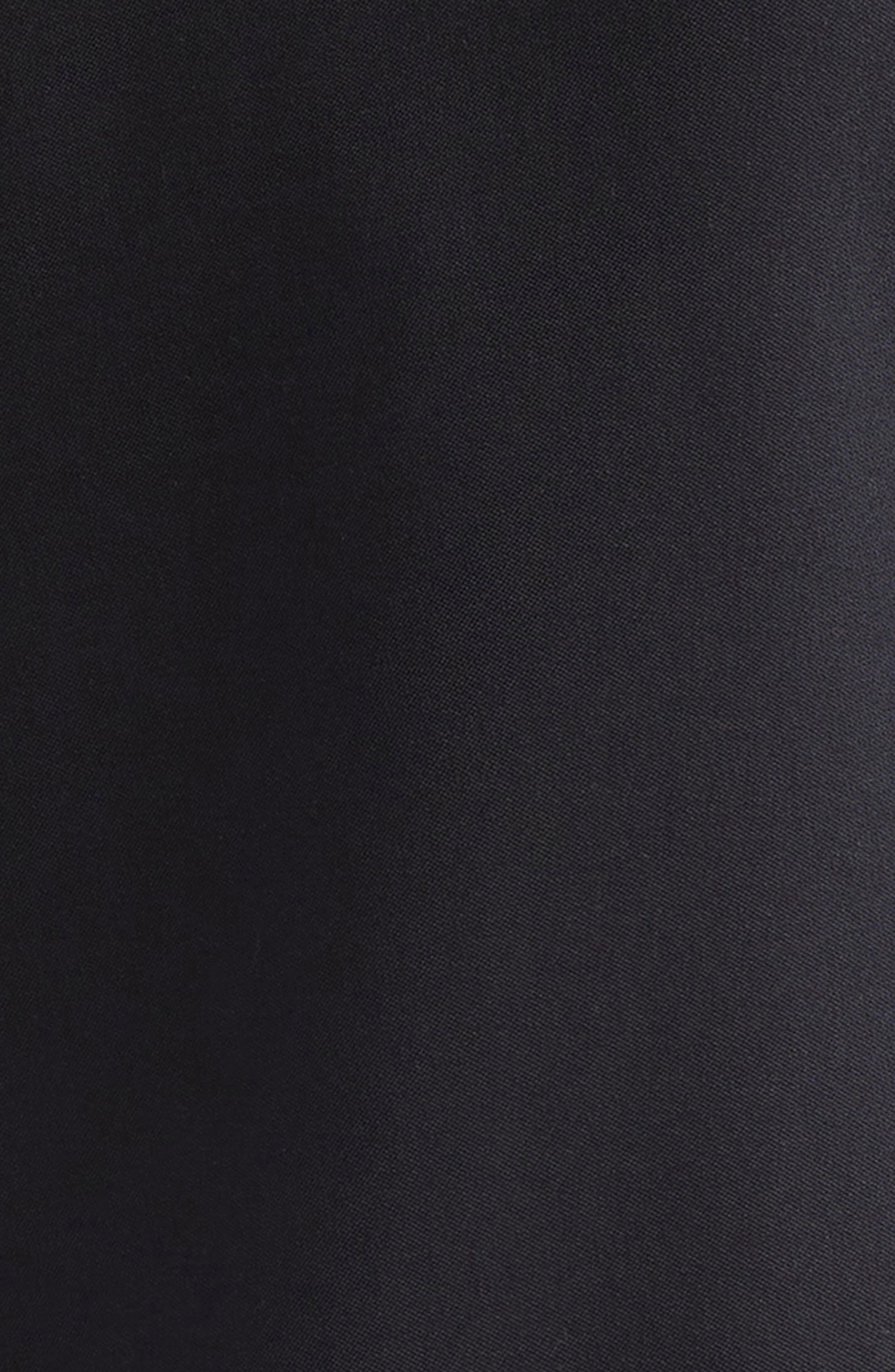 Versace Leather Trim Long Sleeve Wool Grain de Poudre Minidress in Black at Nordstrom - 6