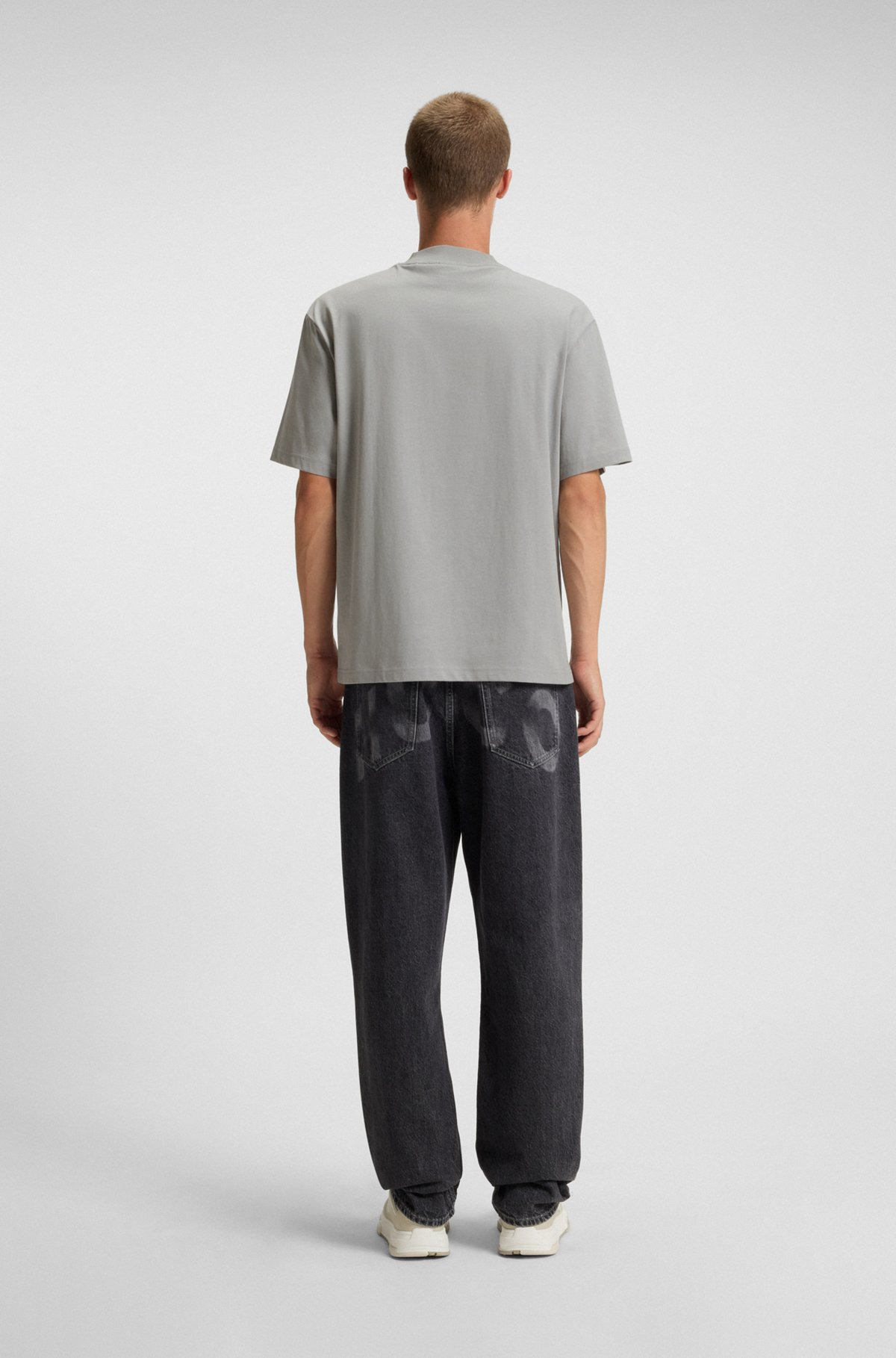 REGULAR-FIT COTTON-JERSEY T-SHIRT WITH BLUE LOGO PATCH - 5