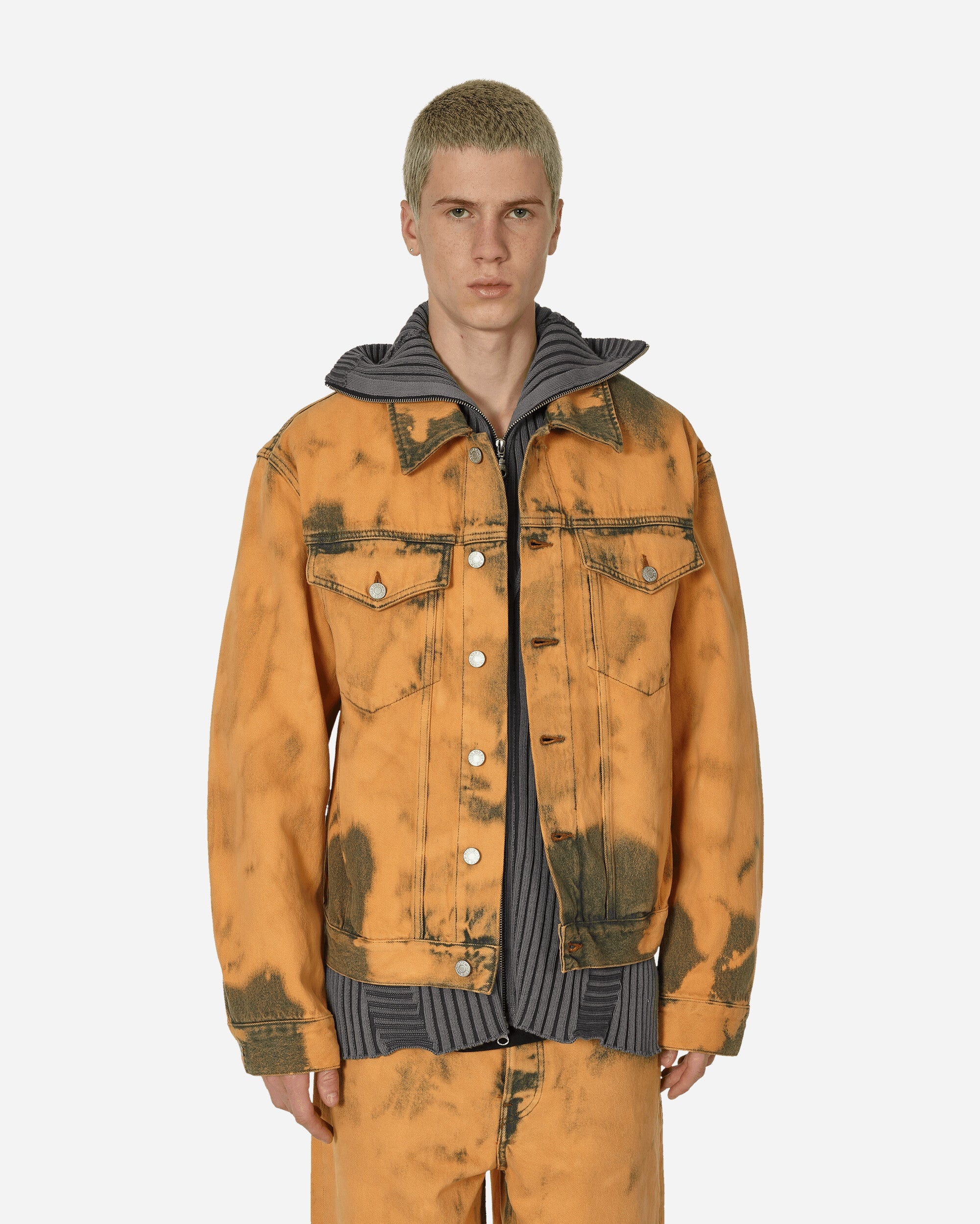 Loose Fit Tie-Dye Denim Jacket Light Rust - 1