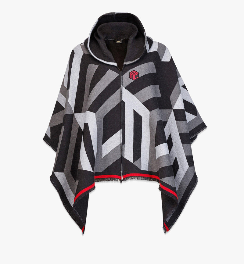 Cubic Monogram Wool Poncho 1