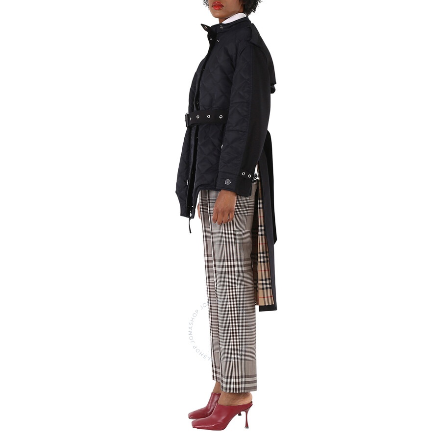 Burberry Ladies Quilted Nylon And Cotton Coat With Detachable Hood - 5