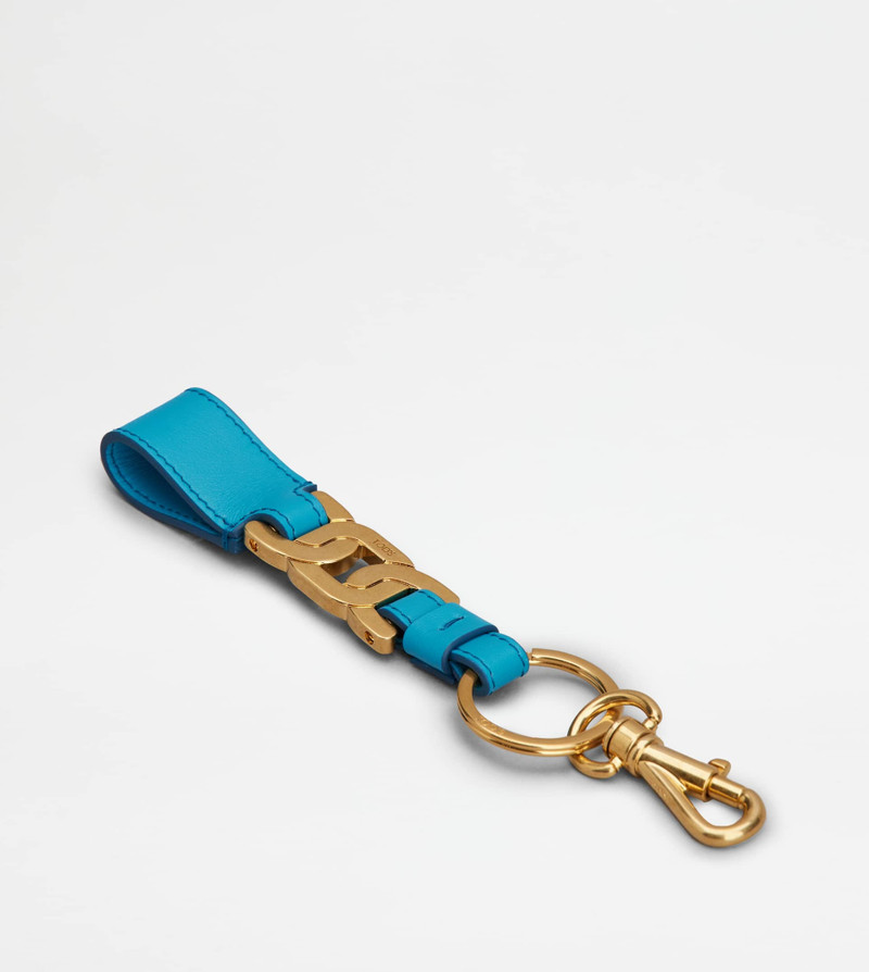 Tod's KATE KEY HOLDER IN LEATHER - LIGHT BLUE outlook