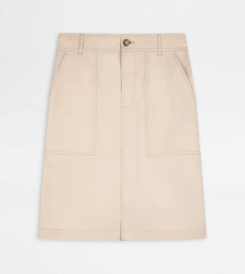 SKIRT IN TECHNICAL COTTON - OFF WHITE 1