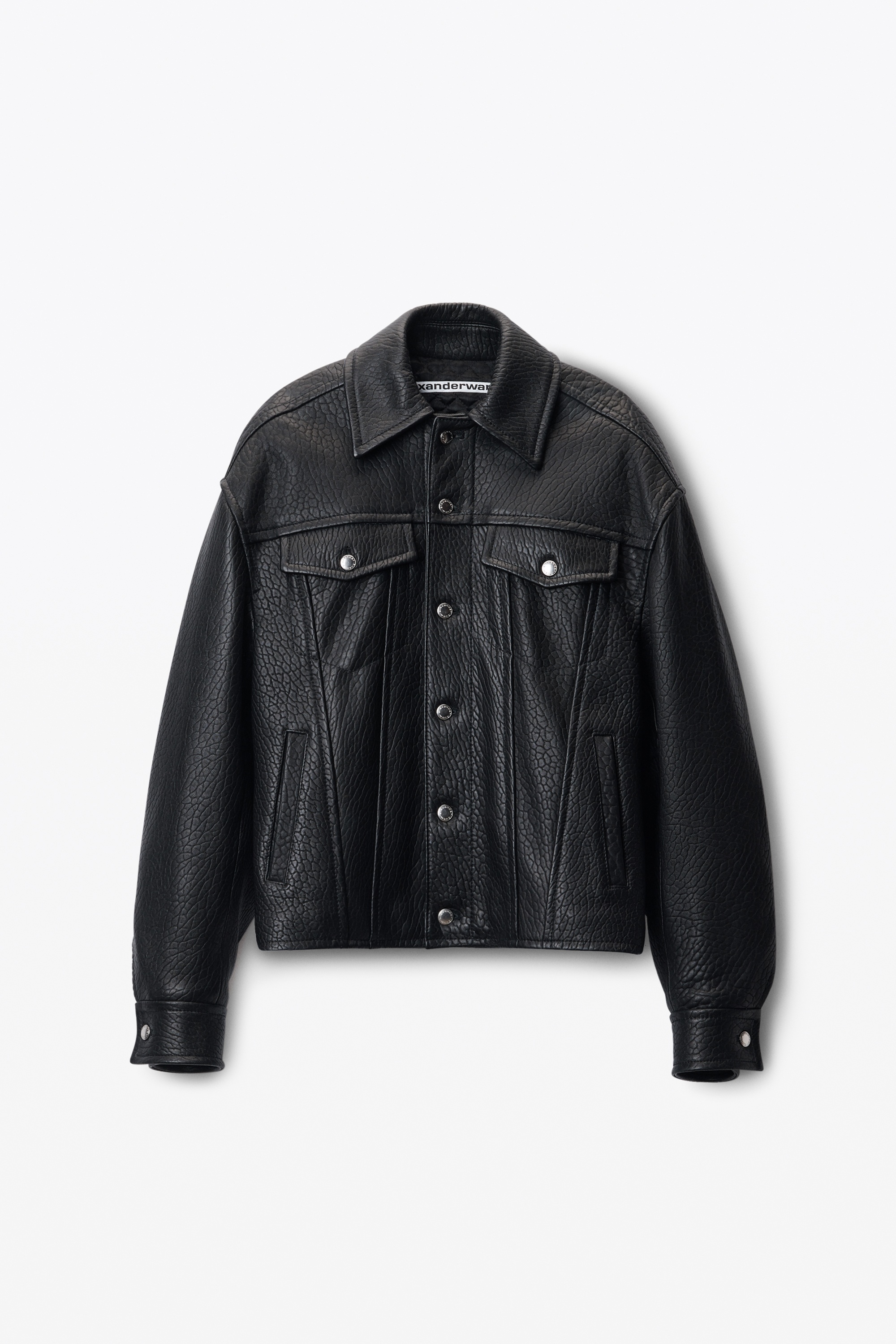 lambskin leather trucker jacket - 1