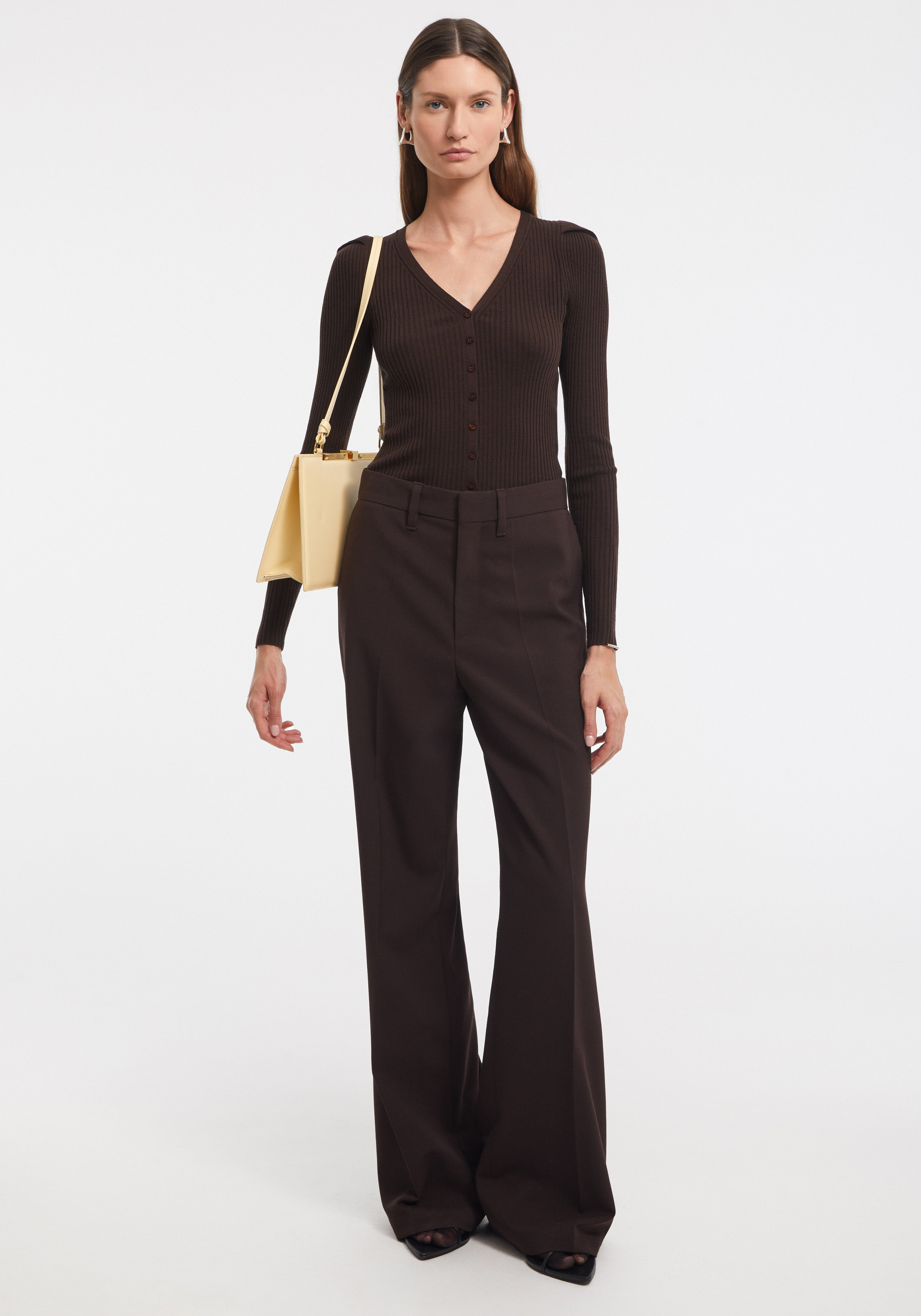 MAROON
Wool-blend wide-leg suiting pants - 3