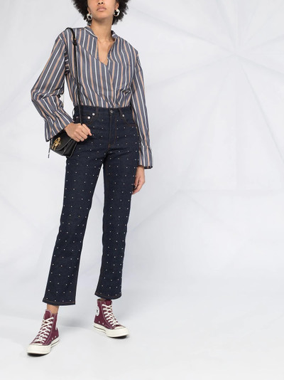 See by Chloé vertical stripe curved hem shirt outlook