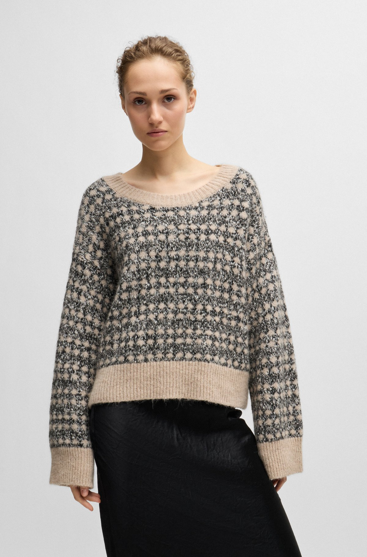 JACQUARD-KNIT SWEATER WITH THREE-COLORED YARN - 2
