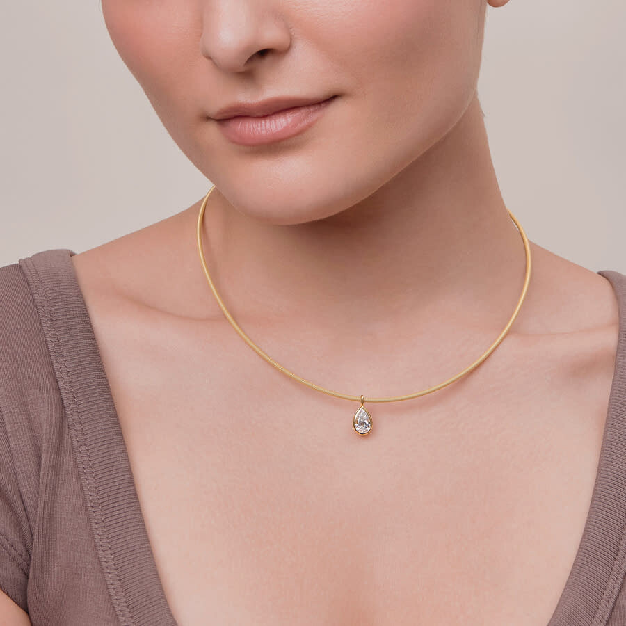 Diamond2Deal - Diamond2Deal 18k Vermeil Plated Silver1 Ct Pear Cut Lab Grown Diamond Pendant Necklace 18" VVS-VS, E - 3
