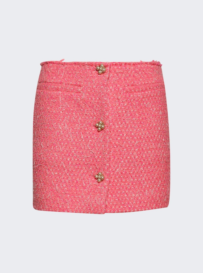 Deconstructed Tweed Skirt Hot Pink - 1