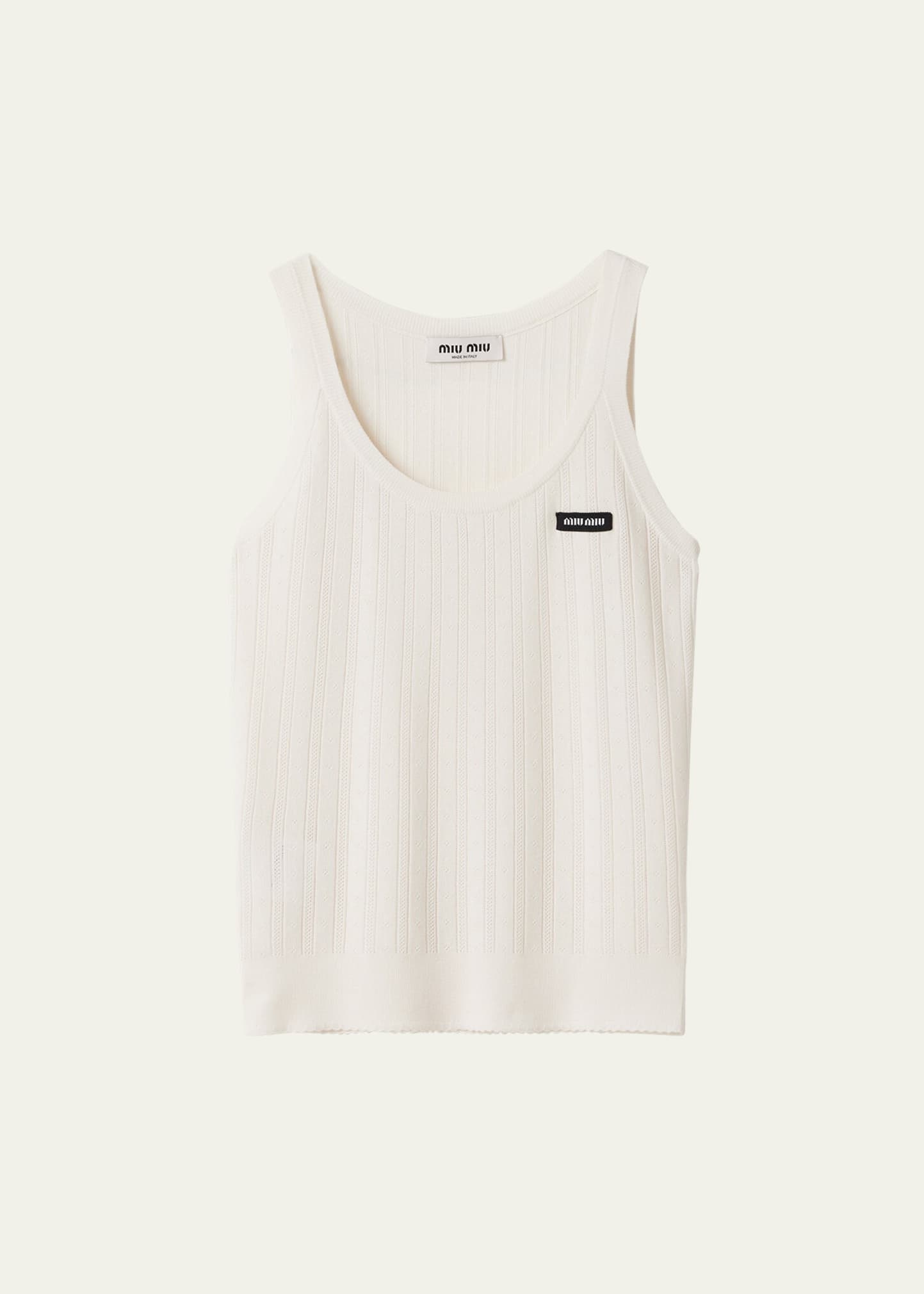Scoop Neck Cashmere Silk Tank Top - 1