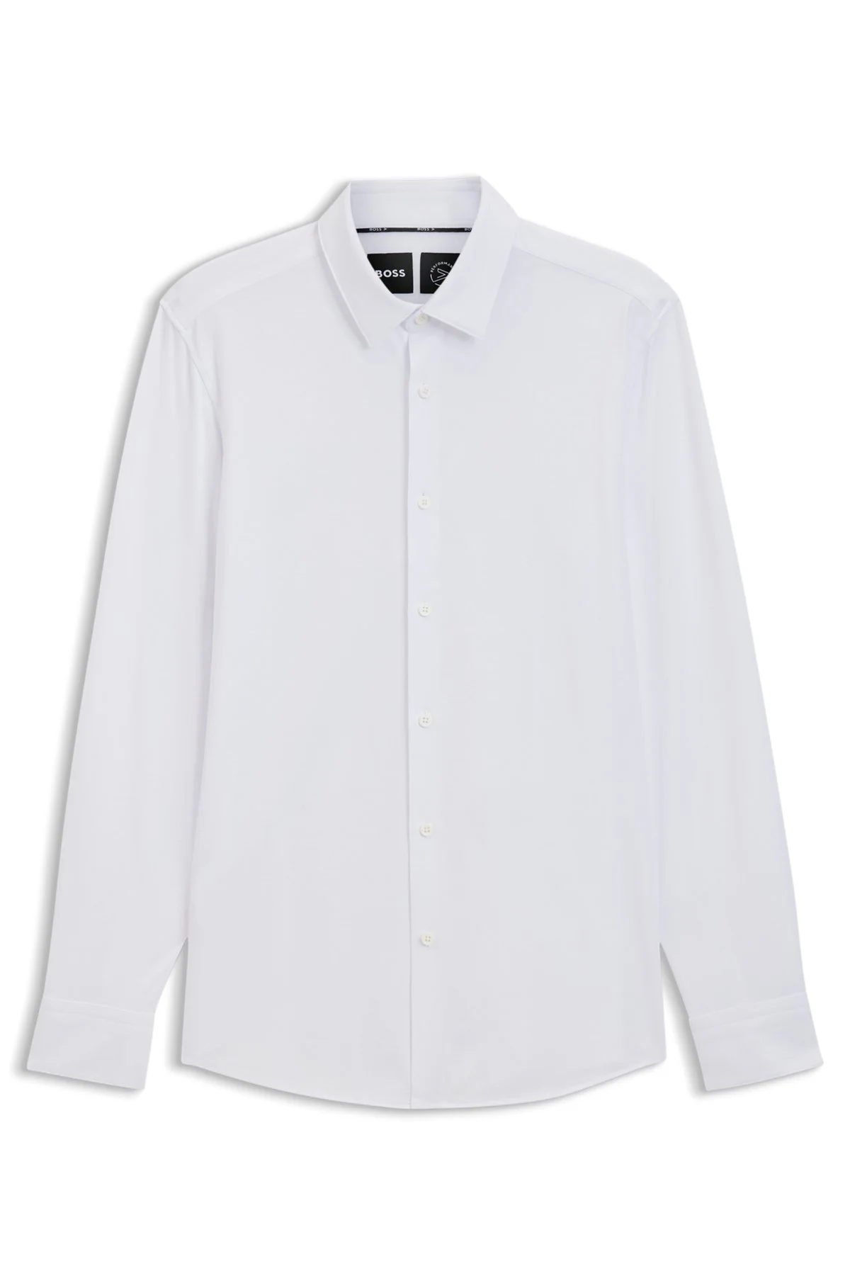 SLIM-FIT SHIRT IN PERFORMANCE-STRETCH COTTON-BLEND JERSEY - 1