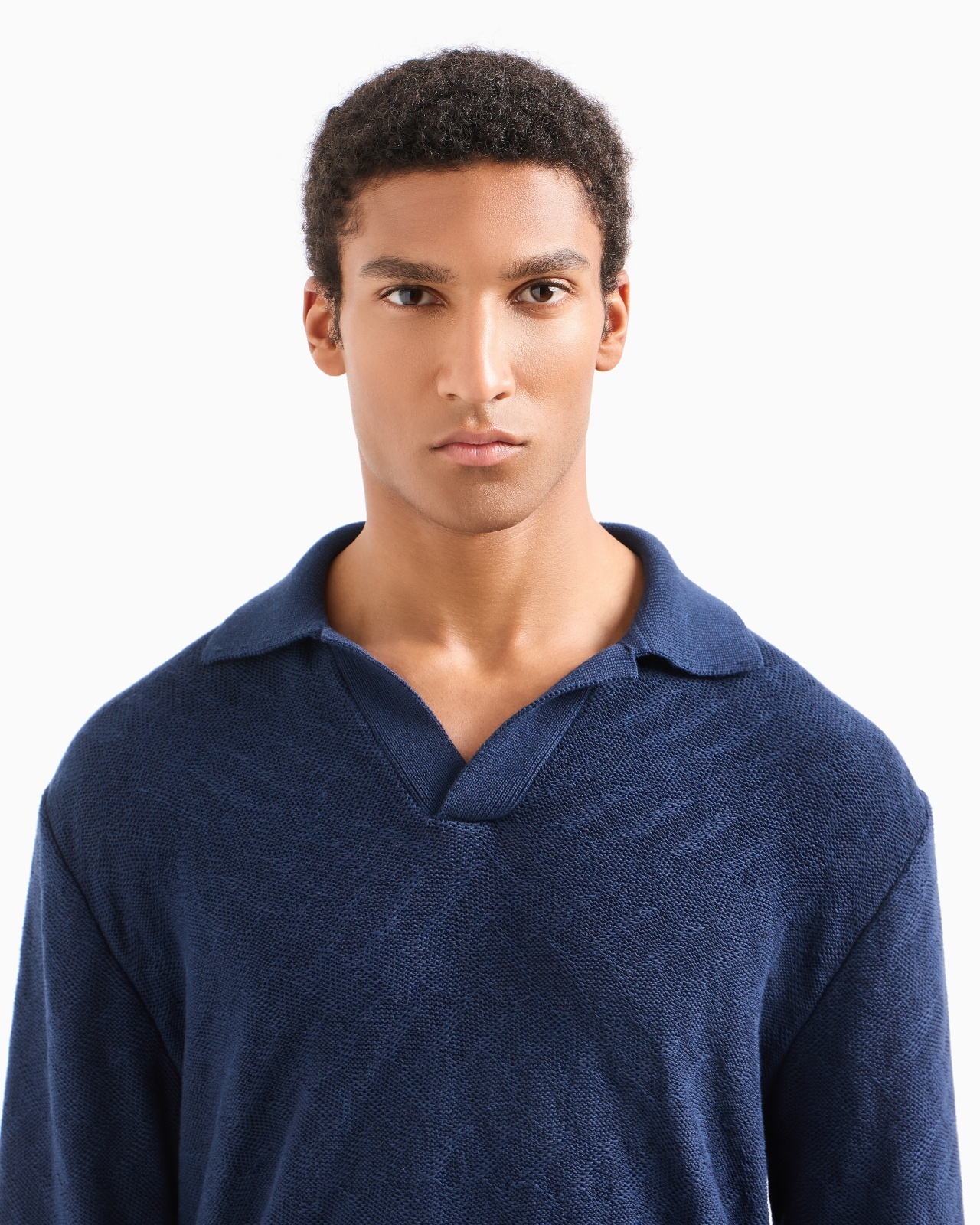 COTTON JACQUARD KNITTED POLO SHIRT - 5